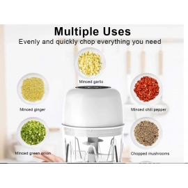 Electric Vegetable Chopper Mini Garlic Chopper Meat Grinder Rechargeable Garlic Vegetable Chopper Masher Machine for Kitchen