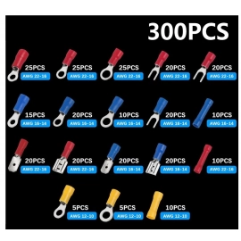 480/300/280PCS Insulated Cable Connector Electrical Wire Crimp Spade Butt Ring Fork Set Ring Lugs Rolled Terminals Assorted Kit