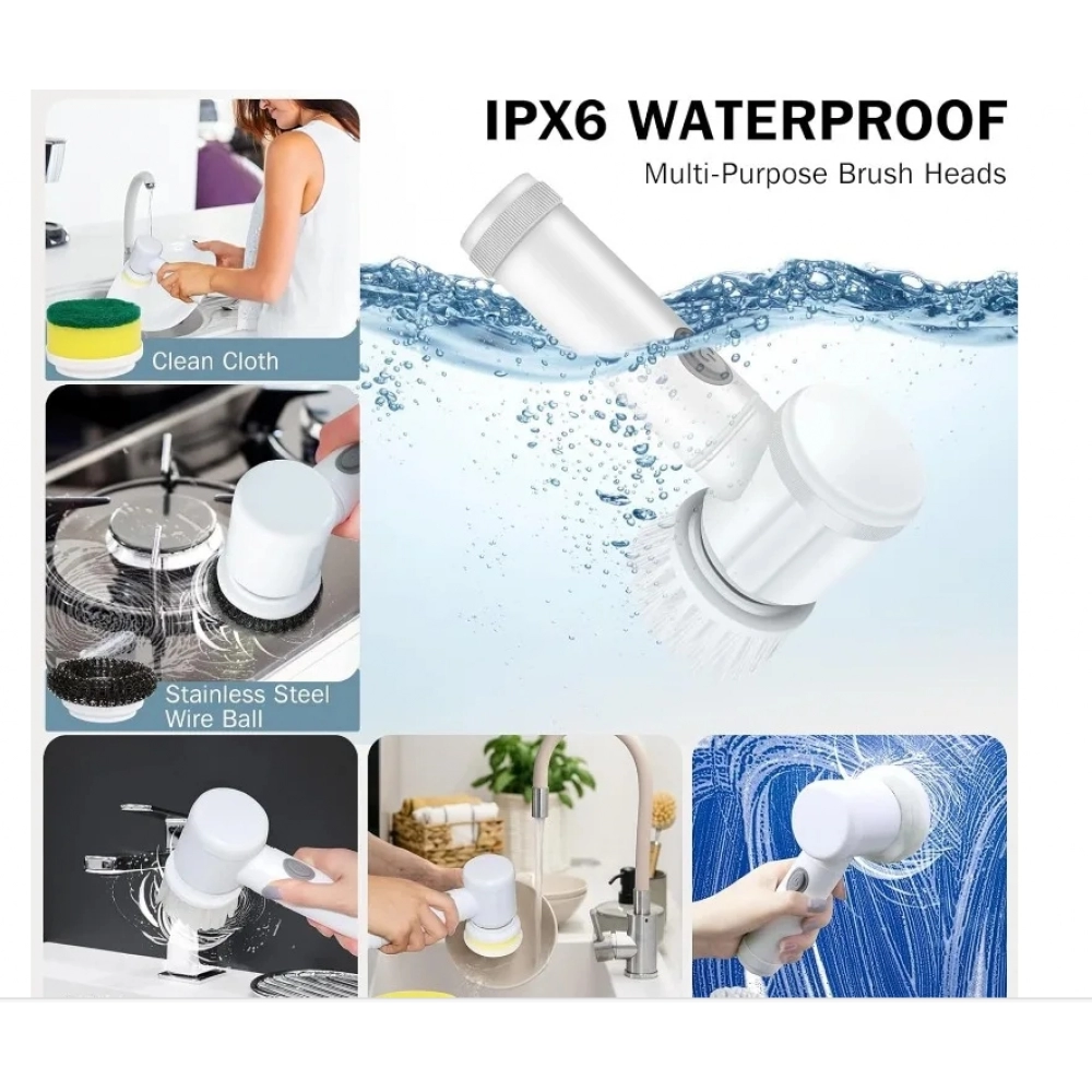 Coldless Electric Spin Scrubber,Bathroom Cleaning Brush Power Scrubber with 5 Replaceable Brush Heads, Electric Cleaning Brush Coldless Electric Spin Scrubber,Bathroom Cleaning Brush Power Scrubber with 5 Replaceable Brush Heads, Electric Cleaning Brush