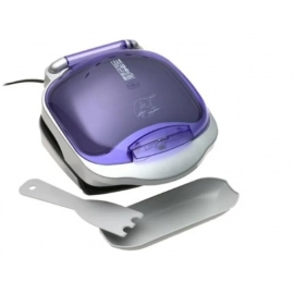 Electric Grill with Bun Warmer, Easy to Clean Inside, with Patented Grill Grooves 1200 Watts, Indigo