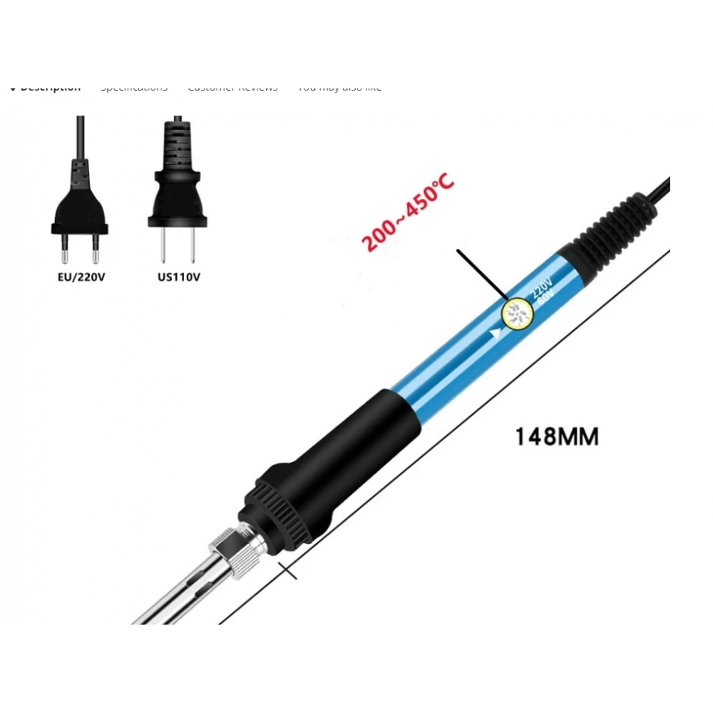 60W Electric Soldering Iron 200-450°C Adjustable Temperature Welding Solder Rework Station Heat Pencil Tips Repair Tool 60W Electric Soldering Iron 200-450°C Adjustable Temperature Welding Solder Rework Station Heat Pencil Tips Repair Tool